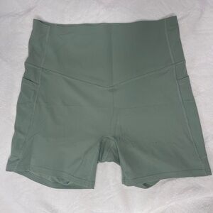 HALARA High-Waisted Sage Green Shorts